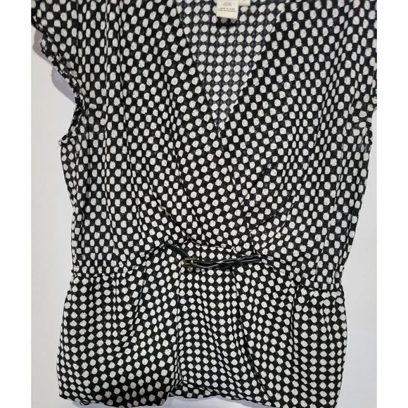 Studio M women's Polka Dot faux belted short sleeve Blouse  - large - Picture 7 of 7